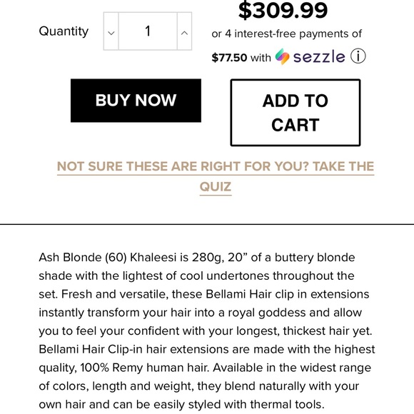 Bellami 20” Ash Blonde Clip-ins. NEVER WORN! - Picture 6 of 7